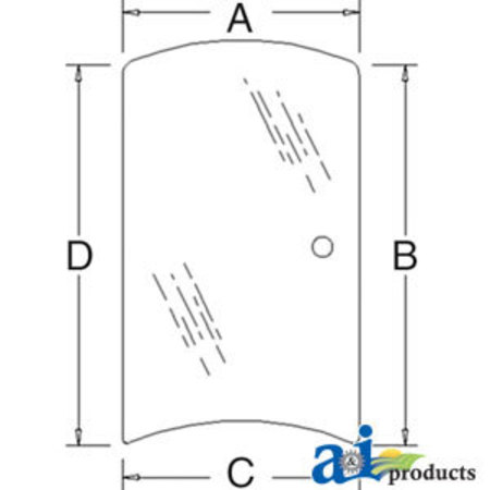 A & I PRODUCTS Glass, Side (RH) 38" x25" x6" A-3C581-70540